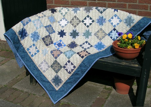 Quilt blauw met sterren