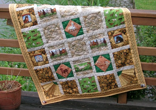 Quilt met thema paarden